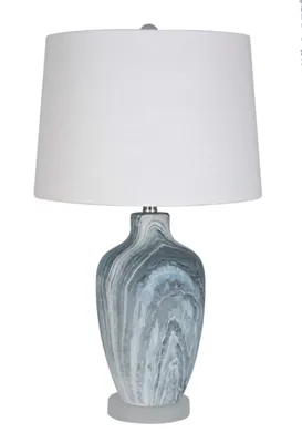 Blue Swirl Geode Table Lamp, Set of 2