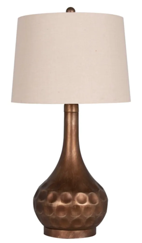 Bronze Dimpled Metal Table Lamps, Set of 2