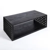 Black Wood Grid Coffee Table