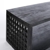 Black Wood Grid Coffee Table