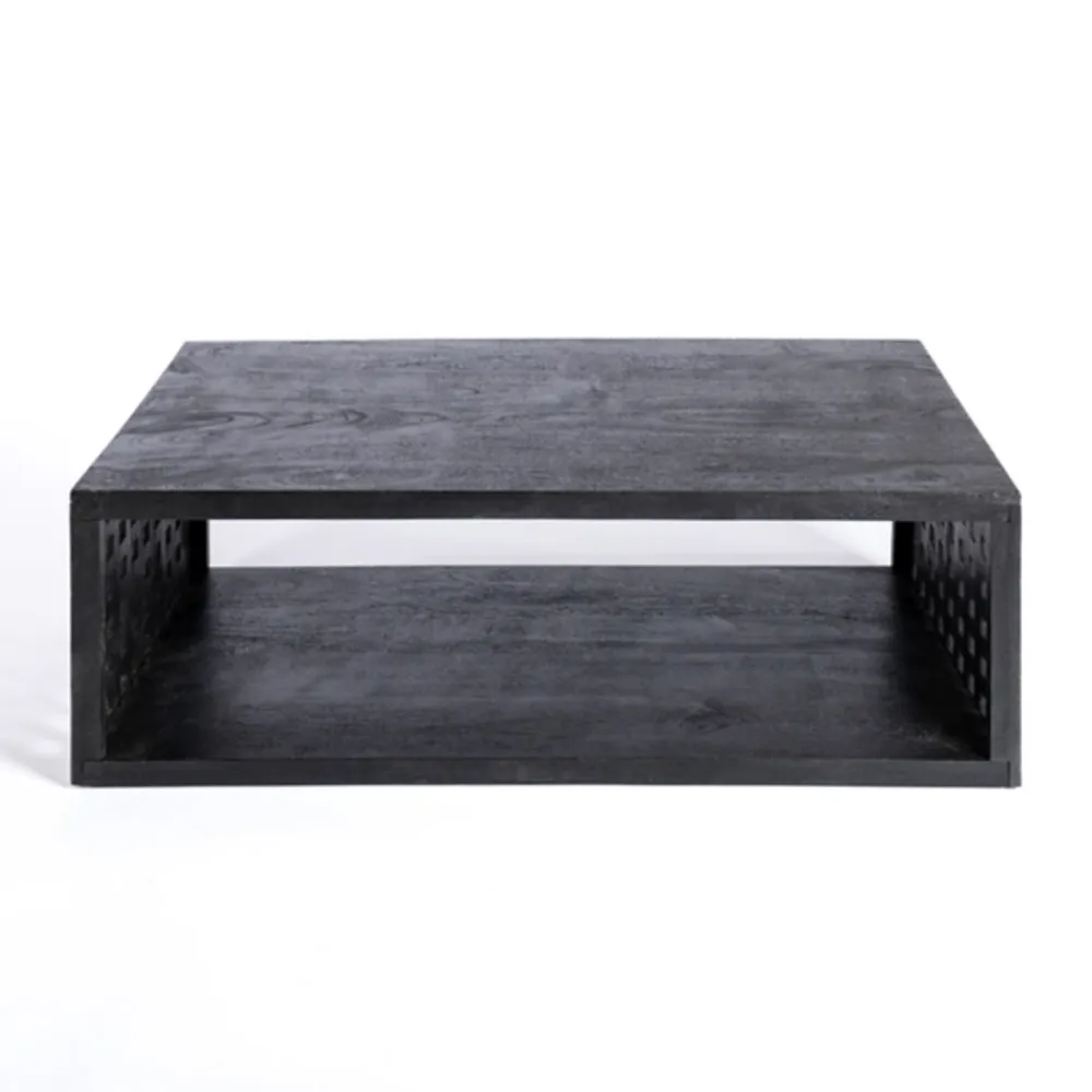 Black Wood Grid Coffee Table