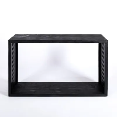 Black Wood Grid Console Table