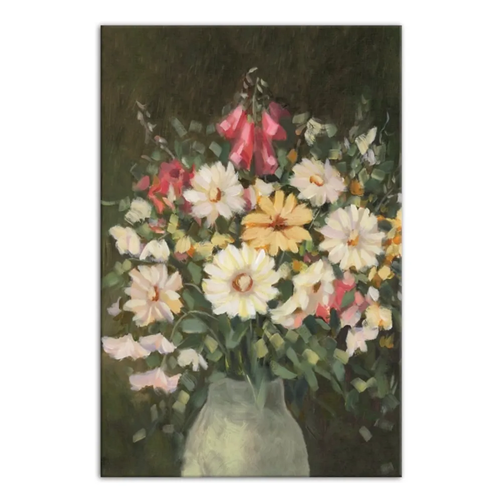 Moody Mixed Bouquet Canvas Art Print