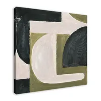 Moody Green Shapes I Canvas Art Print