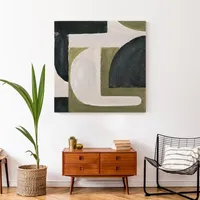 Moody Green Shapes I Canvas Art Print