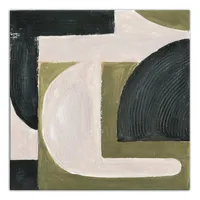 Moody Green Shapes I Canvas Art Print