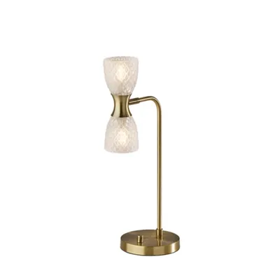 Gold Metal and Dual Glass Shade Table Lamp