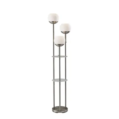 Silver Globe 3-Light Shelf Floor Lamp