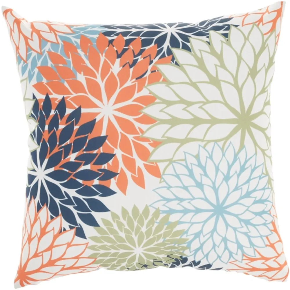 Multi Floral Chevron Outdoor Throw Pillow