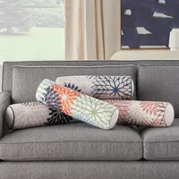 Multicolor Floral Outdoor Bolster Pillow