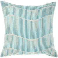 Turquoise Starfish Wave Outdoor Throw Pillow