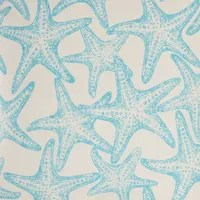 Turquoise Starfish Wave Outdoor Throw Pillow