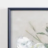 White Floral Framed Canvas Art Print