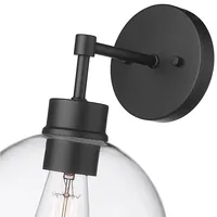 Black Glass Orb Outdoor Sconce Light