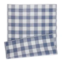 Blue & White Buffalo Check Outdoor Area Rug, 4x6