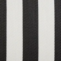 Black and White Rugby Stripe Outdoor Area Rug, 5x8