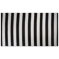 Black and White Rugby Stripe Outdoor Area Rug, 5x8
