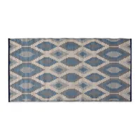 Blue & Gray Diamond Stripe Outdoor Area Rug, 3x6