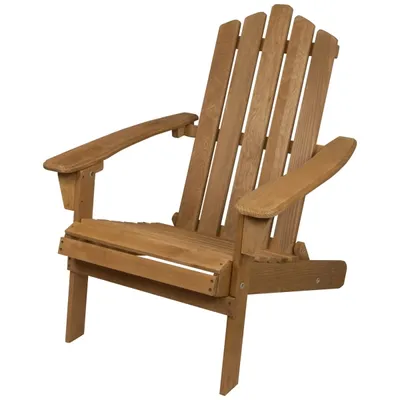 Natural Folding Outdoor Adirondack Chair