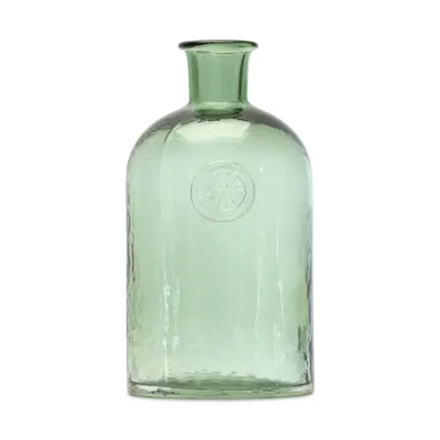 Green Glass Bottleneck Vase