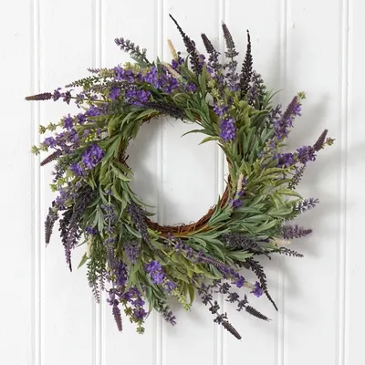 Swirled Lavender and Greenery Wreath