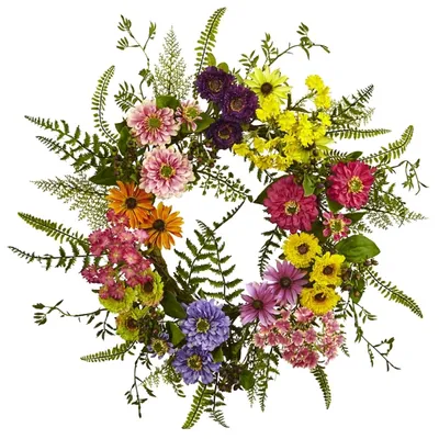 Colorful Mixed Floral Wreath