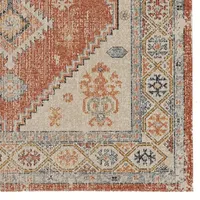 Ivory and Rust Traditional Motif Area Rug, 5x7