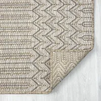 Tan Chevron Indoor/Outdoor Area Rug, 5x7