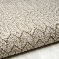 Tan Chevron Indoor/Outdoor Area Rug, 5x7