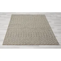 Tan Chevron Indoor/Outdoor Area Rug, 5x7