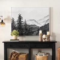 Handpainted Mountain Scene Framed Art