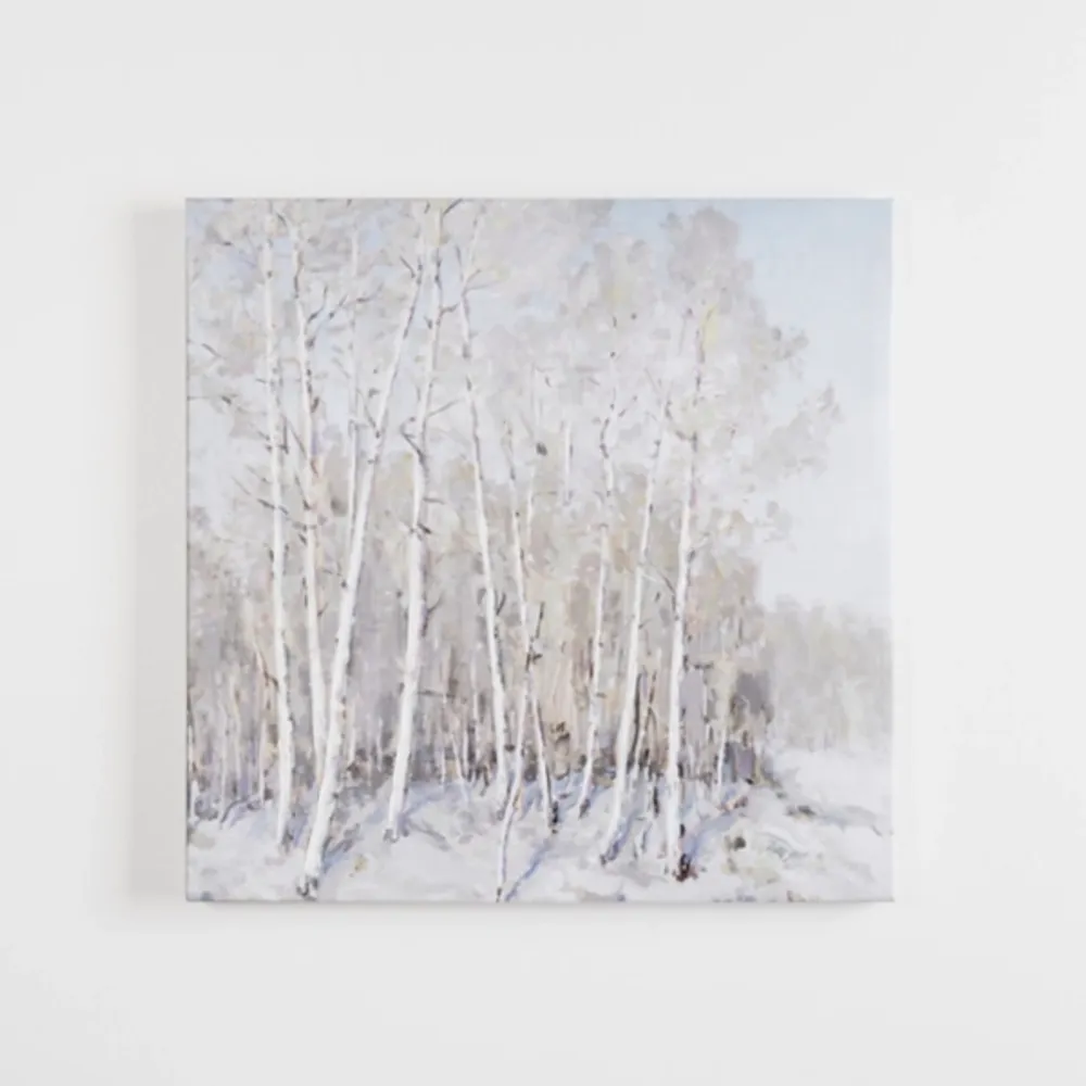 White Treeline Canvas Art Print