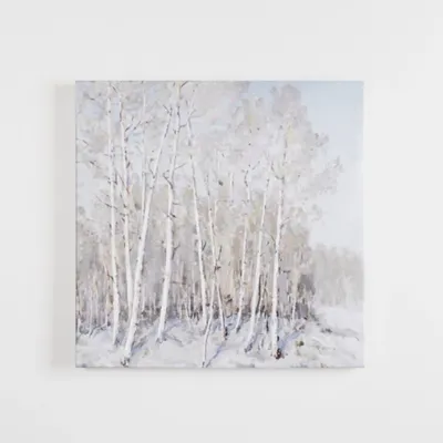 White Treeline Canvas Art Print
