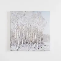 White Treeline Canvas Art Print