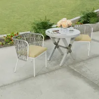 Beige French Edge 2-pc. Outdoor Seat Cushion Set