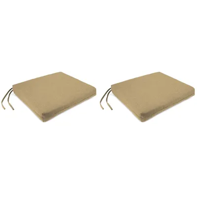 Beige French Edge 2-pc. Outdoor Seat Cushion Set