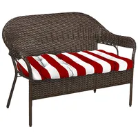 Red Stripe French 3-pc. Outdoor Wicker Cushion Set