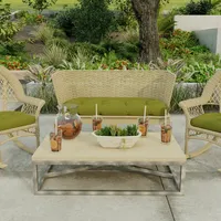 French Edge Outdoor Wicker Settee Cushion