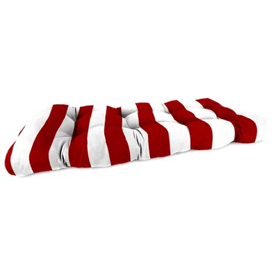 Red Stripe French Outdoor Wicker Settee Cushion
