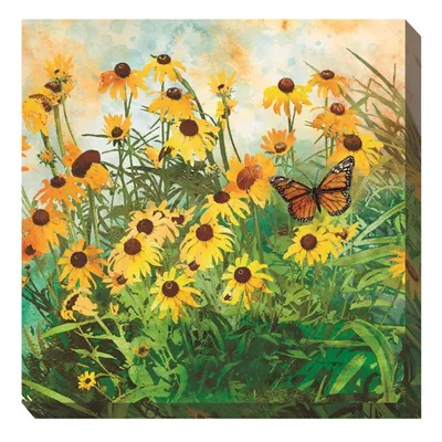 Yellow Flowers Outdoor Canvas Art Print