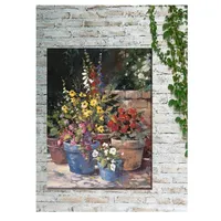 Potted Flowers Outdoor Canvas Art Print