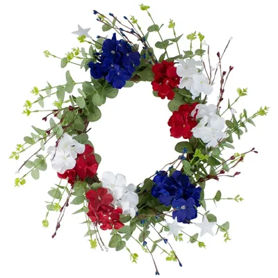 Red White and Blue Hydrangea Wreath