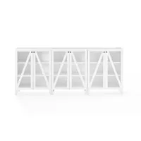 White Triangle 6-Door Wood Media Cabinet