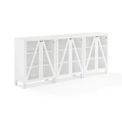 White Triangle 6-Door Wood Media Cabinet