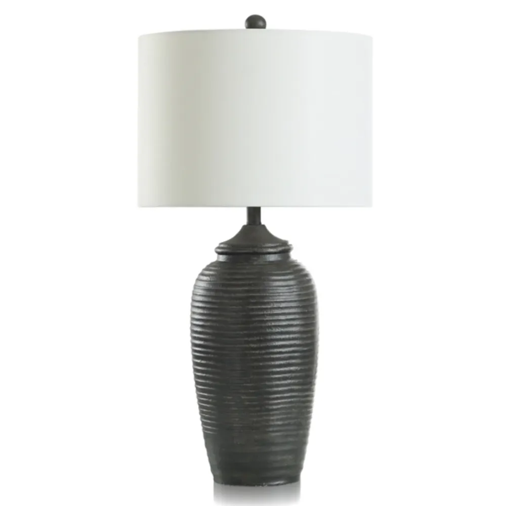 Mottled Black Ridge Table Lamp