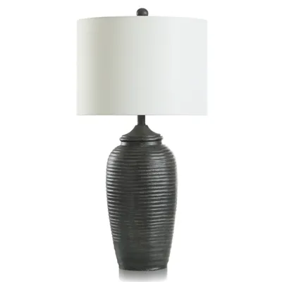 Mottled Black Ridge Table Lamp