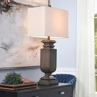 Brown Traditional Rectangular Table Lamp