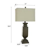 Brown Traditional Rectangular Table Lamp