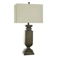 Brown Traditional Rectangular Table Lamp