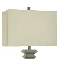 Gray Traditional Rectangular Table Lamp